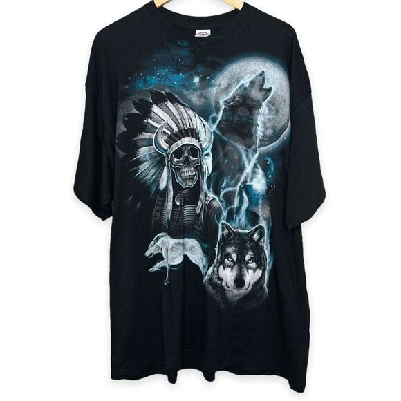 Vintage Other - Vintage Wolf Indian T-shirt 3XL